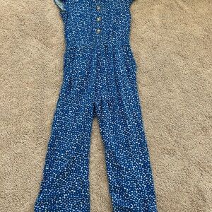 Crewcuts Blue and White Floral jumpsuit
